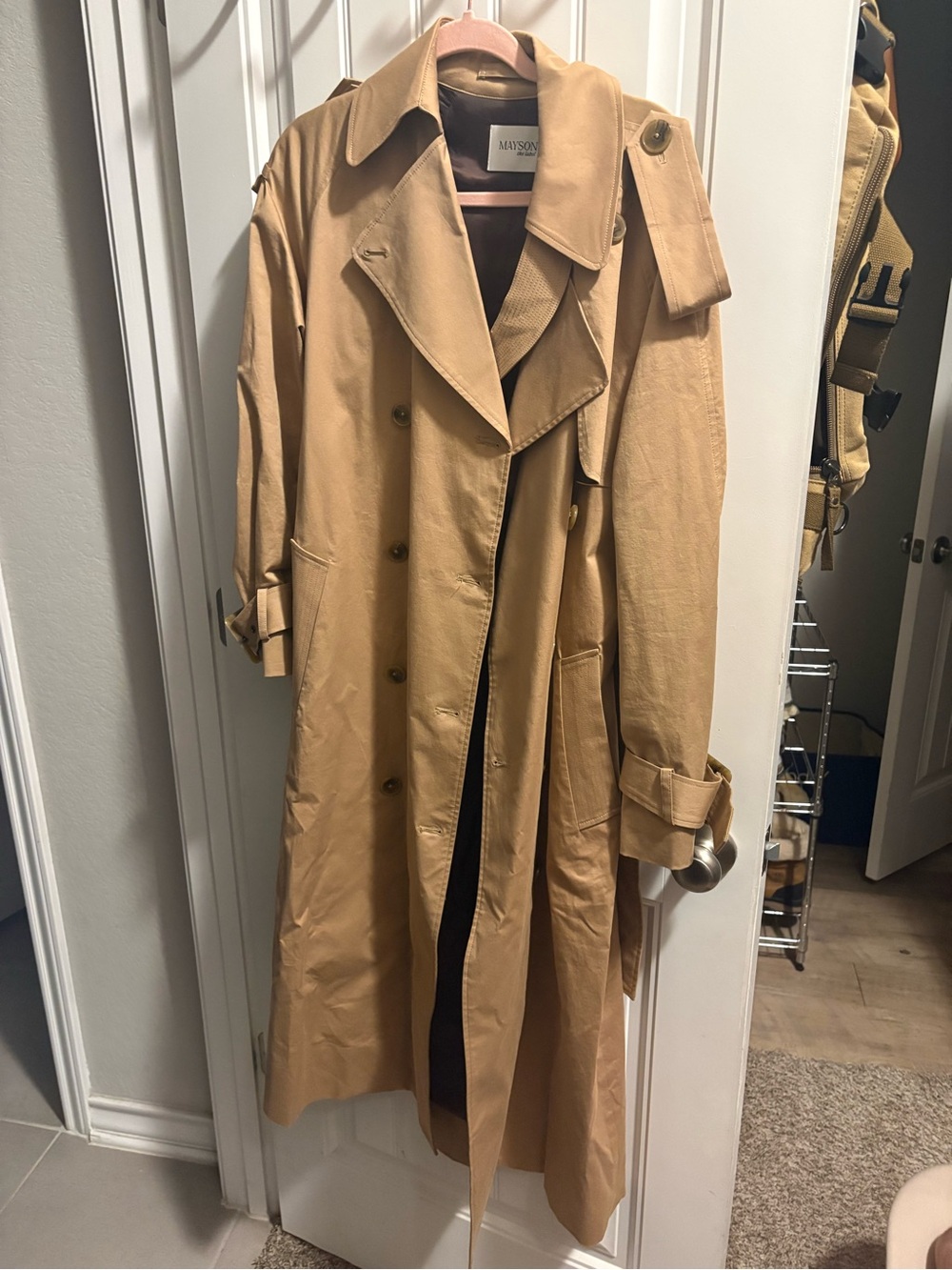 NWOT Mayson The Label Classic Camel Gabardine Trench Coat *Discontinued* - Picture 6 of 11